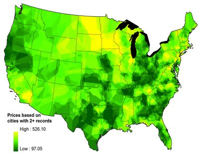 cannabis price map